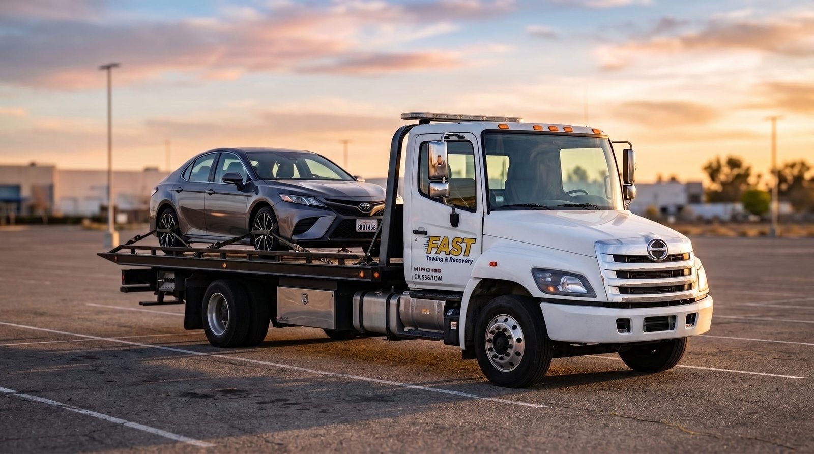 Fast Towing LLC tow truck providing accident towing and recovery